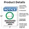 Signmission Designated Smoking Area, 7 in W x Rectangle, Plastic OS-2PACK-NS-P-710-V-10976 - alternate 2